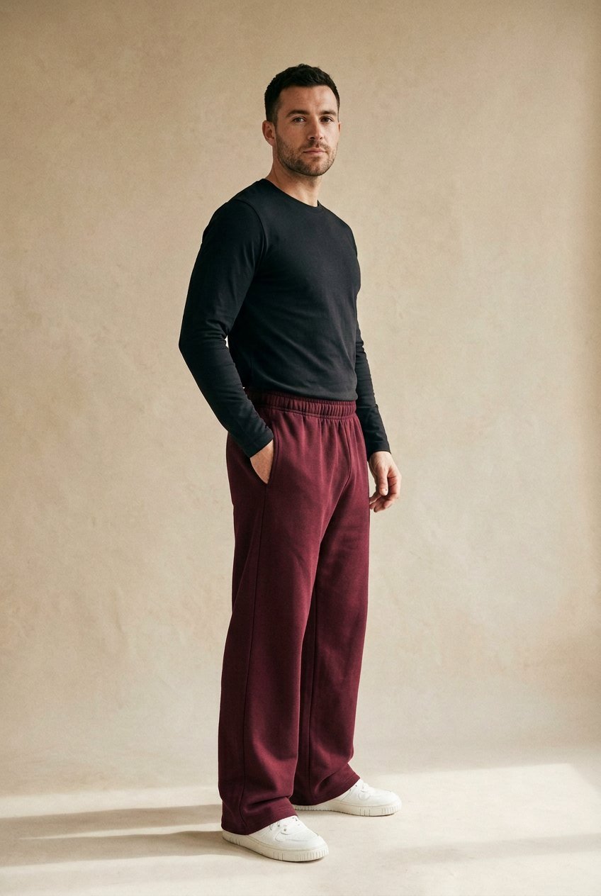 Sculpt Drape Straight Training Pant in burgundy, high waist and straight leg