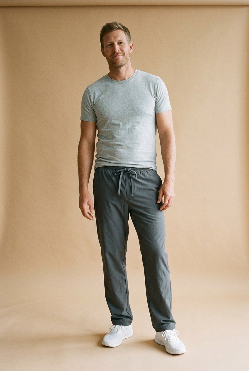 Sculpt Air Loose Training Pant in graphite gray, loose tapered leg with drawcord waist