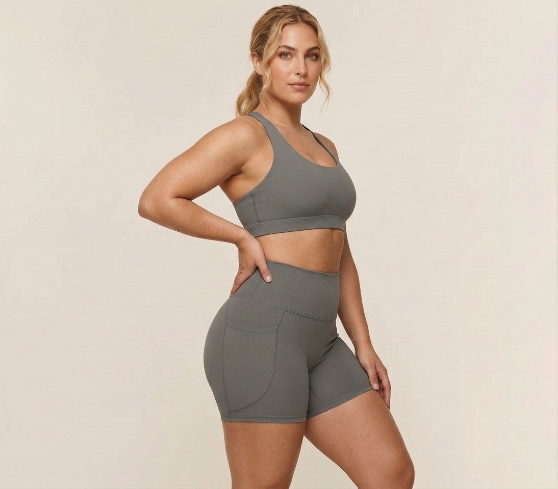 Sculpt Biker Shorts in ultimate gray, front view, 6-inch inseam