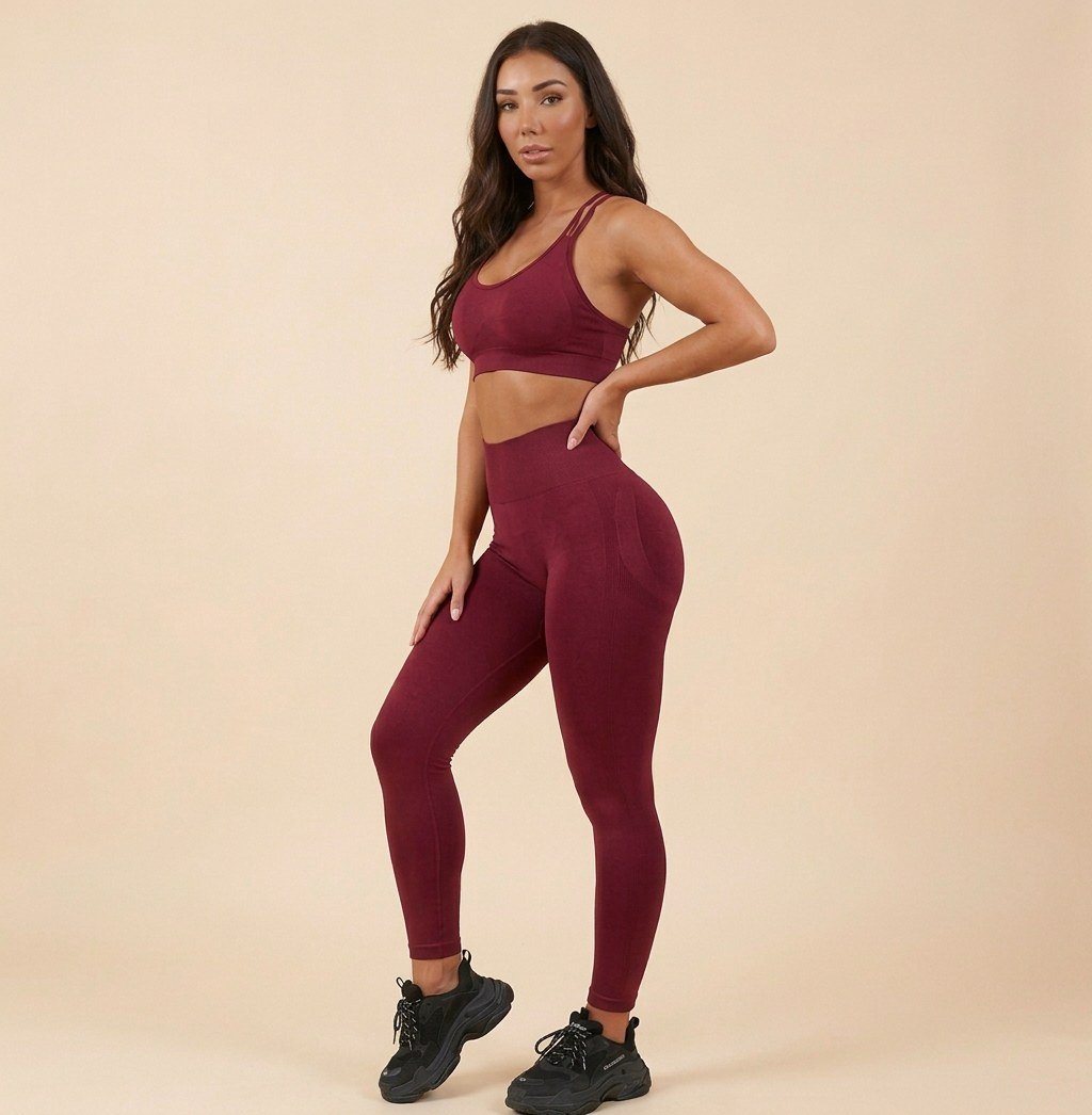 Sculpt Scrunch Leggings in wine red, side view, squat-proof opacity